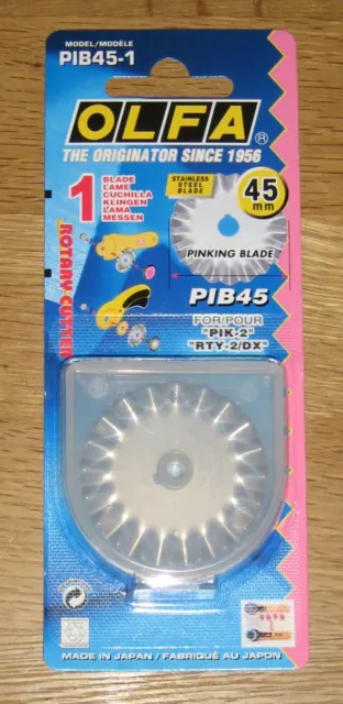 Olfa PIB45 45mm Rotary Pinking Cutter Spare Blade - Fits PIK-2 & RTY-2/DX )