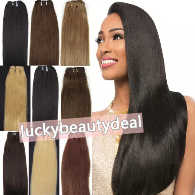 100% Real Remy Human Hair Straight Hair Bundle Weave Weft Hair Extensions 100gr