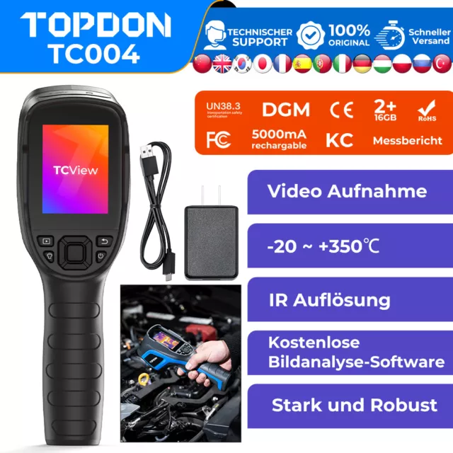 TOPDON TC004 256x192 IR caméra thermique caméra infrarouge 40mk -20-350°C