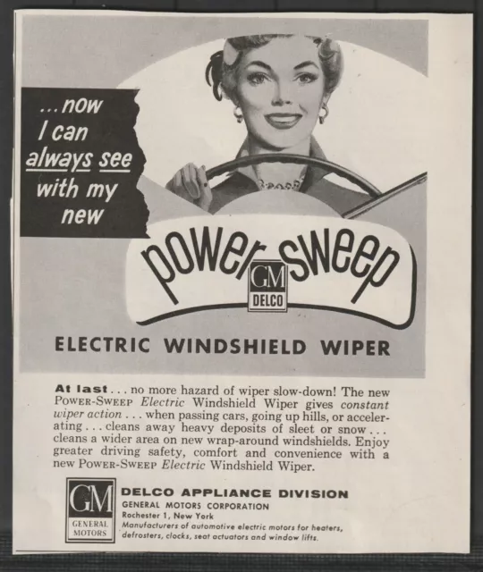 Power Sweep Electric Windshield Wiper Ad From Saturday Evening Post May 7, 1955