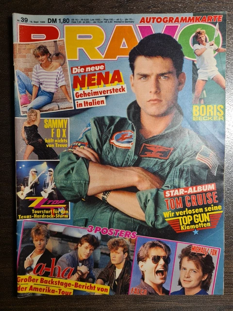 BRAVO 39/1986 Heft Komplett - Nena, Tom Cruise, Falco, A-Ha, Boris Becker - Top!