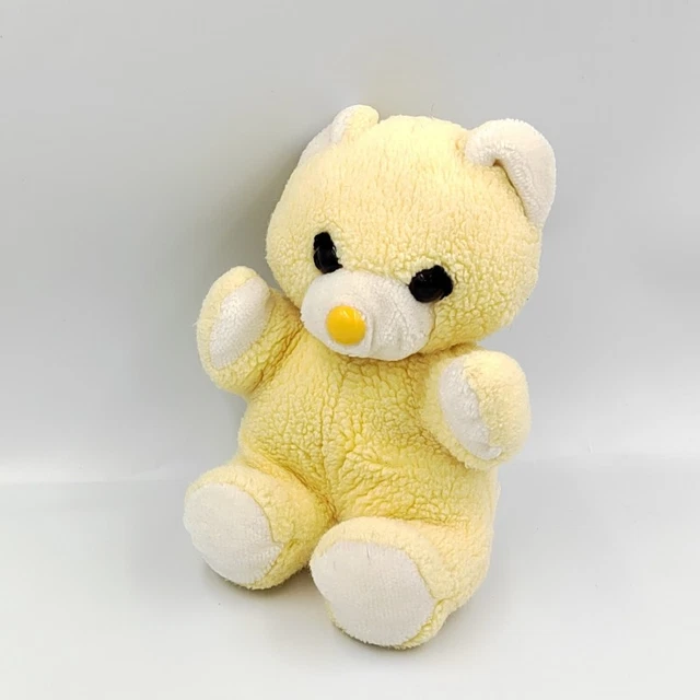 VINTAGE PELUCHE OURS jaune et blanc Ajena 22 cm EUR 15,00 - FR