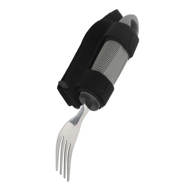 Forchetta Utensili Adattivi Polsino Ausili Alimentari Acciaio Inox Handicap Per GF0