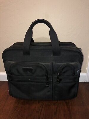 Tumi 'Alpha' Wheeled Deluxe Expandable Laptop Brief 17.5" Black 2206D3 Good Cond