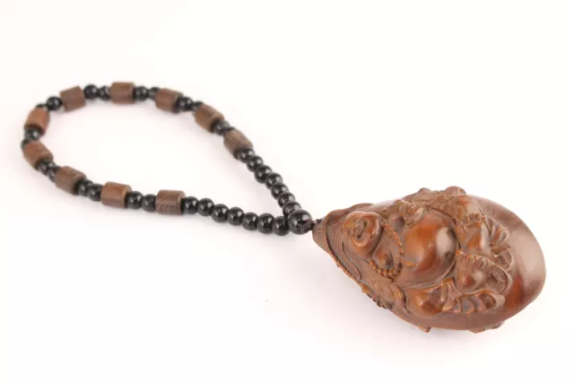 chinese old boxwood blessing buddha statue figure collectable hand piece netsuke