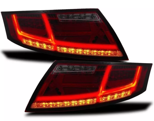 2 Feux Arriere A Tube Led Pour Audi Tt 8J De 04/2006 A 02/2014 Rouge Foncee