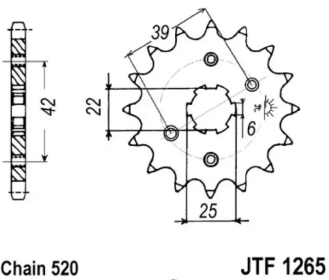 JT Ritzel 17Z Teilung 520 JT Sprockets JTF1265.17