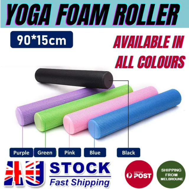 Pilates Foam Roller Long Physio Yoga Fitness GYM Exercise Training 90CM EVA