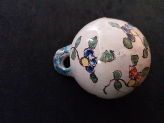 Ancienne Cloche Grelot Ceramique Faïence