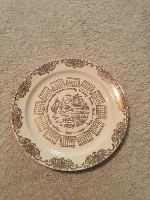 Vintage 1959 Gately’s Collector’s Plate 10 Inch Calendar Taylor Smith 7581
