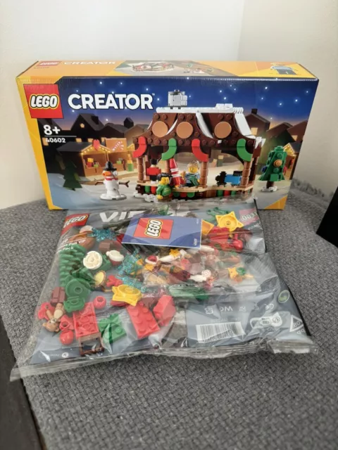 LEGO 40602 Winter Market Stall AND LEGO 40609 Christmas Fun VIP Add On Pack 🎄