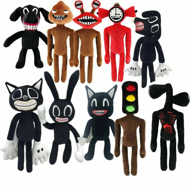 CARTOON SIREN HEAD Horror Plush Black Cat Dog Stuffed Doll Kids Easter