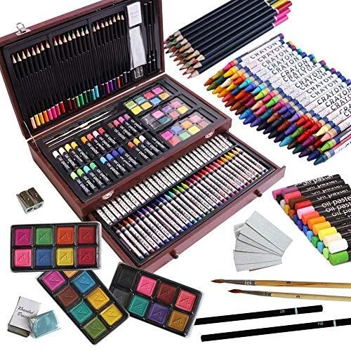 143 PCS Deluxe Art Set Artist Drawing&Painting Set,Art Supplies with Wooden