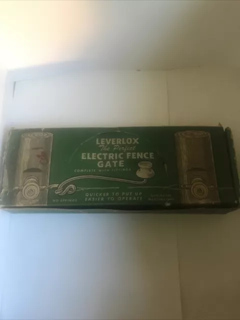 Vintage Leverlox Porcelain Farm Electric Fence Gate USA NOS. New In Box