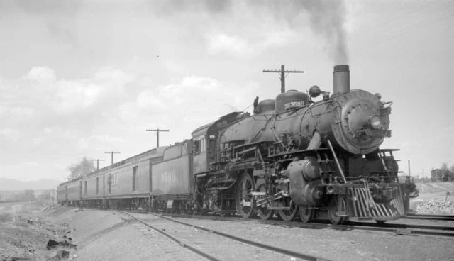 AT&SF SANTA FE Railroad locomotive engine No. 3509 type 4-6-2 OLD TRAIN ...