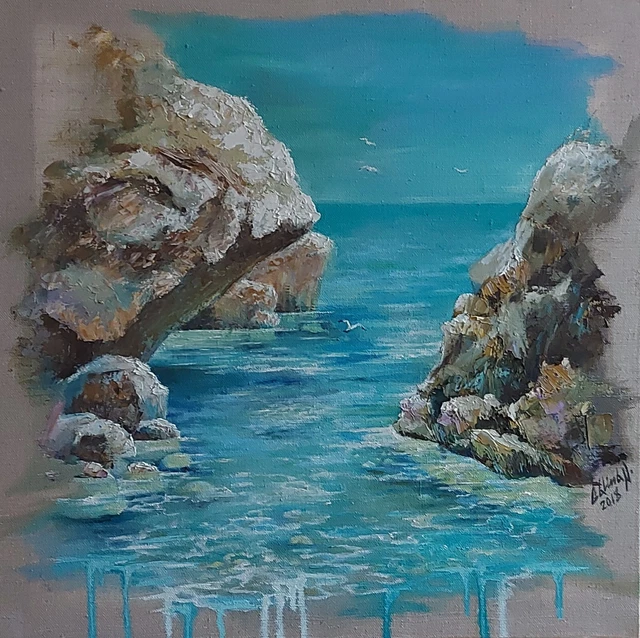 Tableau Mathilde M – Toile Sur Châssis – Gris – Bois Et Lin