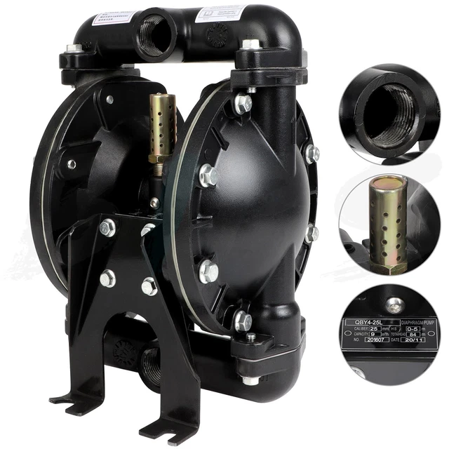 Air Operated Double Diaphragm Pump QBY4-25L 1 inch Outlet Industrial Use 120 PSI
