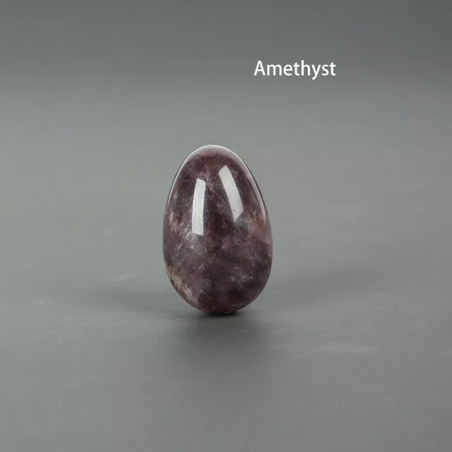Natural Quartz Crystal Egg Gemstone Healing Exercise Palm Worry Reiki Stones