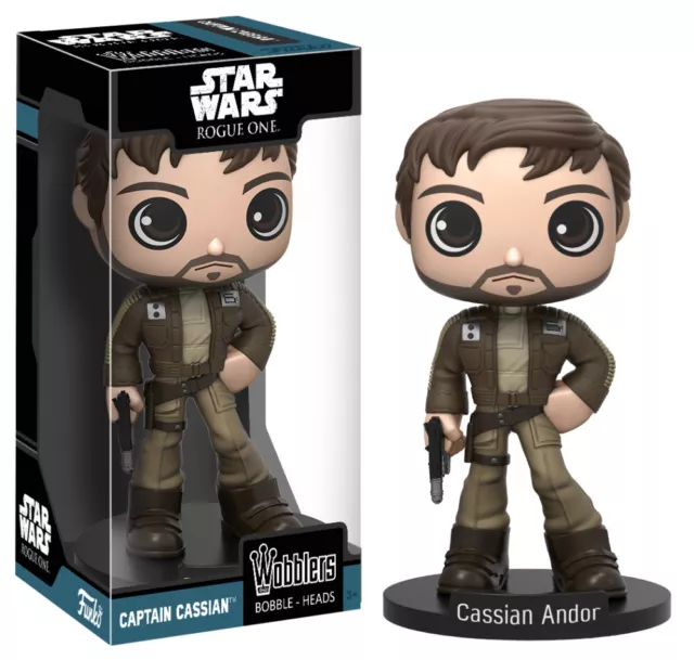 Star Wars Rogue One Captain Cassian Funko Wobblers Bobble Heads Disney NIB