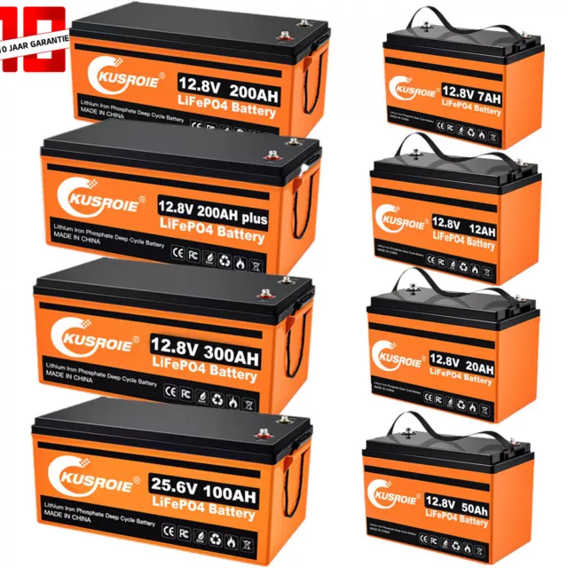 12V 100AH/200AH/300AH Lithium Batterie BMS LiFePO4 Wohnmobile Solar AKKU Boot RV