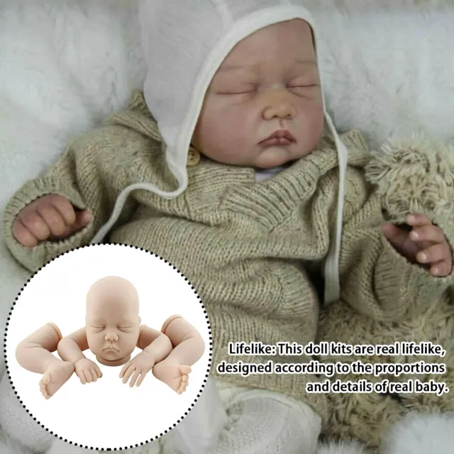 22inch Unpainted Reborn Baby Doll Kit Full Head Limb Soft Silicone DIY Mold