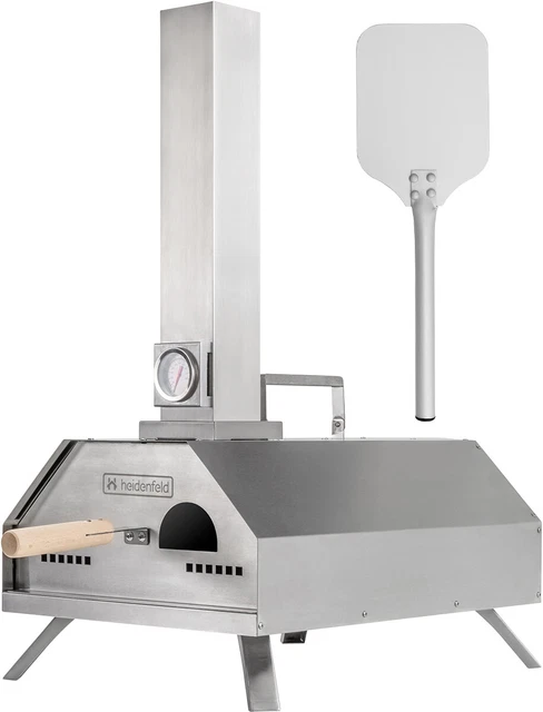 Heidenfeld Pizzaofen Pelletofen Rimini Pizzastein inkl. Pizzaschaufel Miweba