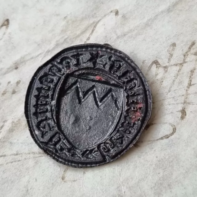 Matrice Sceau Ancien Cachet Armoiries A Déterminer Sigillographie