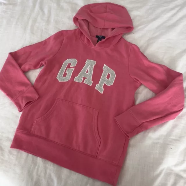 Gap Kids Hoodie Girls Size XXL 13 Color Pink Gap Logo Gray Pullover Hoodie