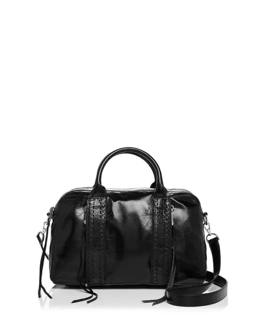 $325 Rebecca Minkoff Vanity Zip Leather Satchel Black