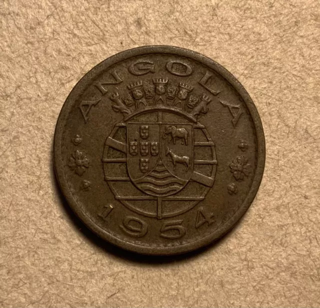 1954 Angola 50 cents - high grade