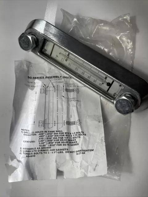 5" Reservoir Sight Level Gauge w/Thermometer Zinga SG05ATG 9-7287-5