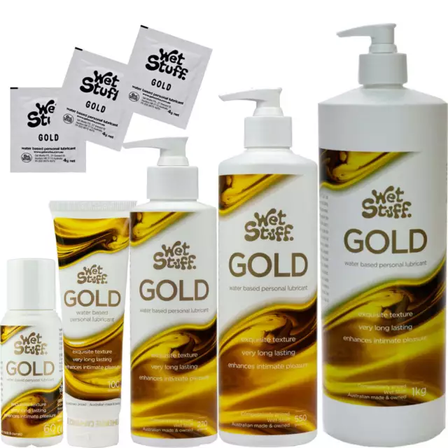 Wet Stuff GOLD Water-Based Personal Lubricant Sex Lube All Sizes