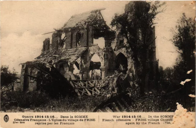 CPA AK Militaire L'Eglise du Village de Frise Reprise par les Francais (696408)