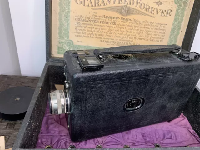 Vintage 1930s Cine Kodak Model B Movie Camera Antique Hamilton Beach Motor &Case 3