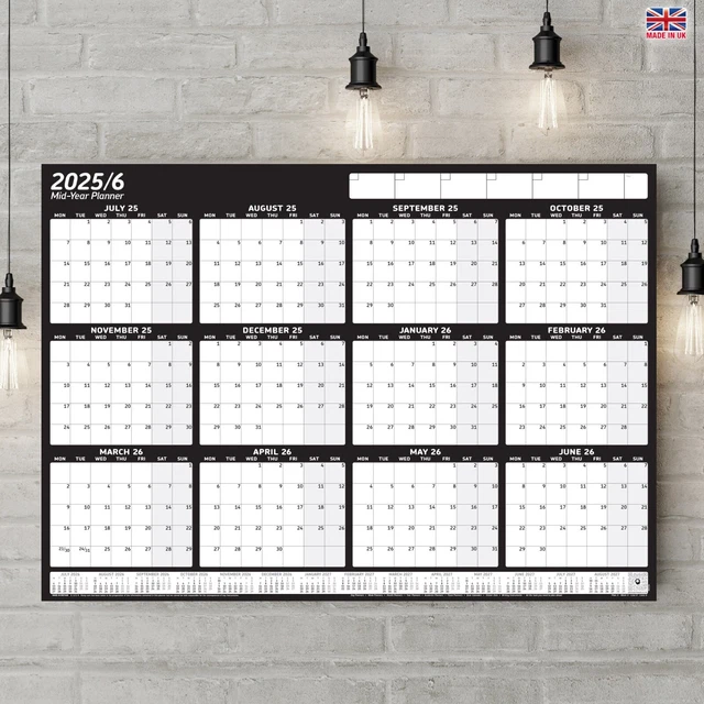 2025/2026/2027 WALL CALENDAR Holiday Planner Staff Office 12 Month ...
