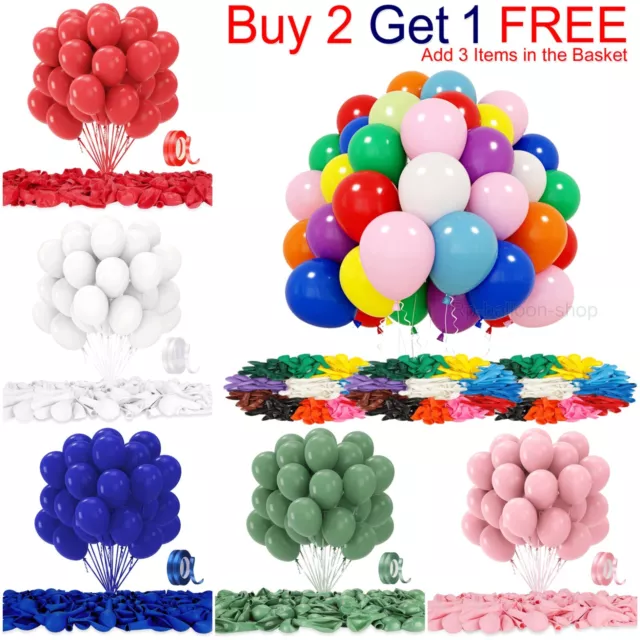 100 X Latex PLAIN BALOON BALLONS helium BALLOONS Quality Party Birthday Wedding.