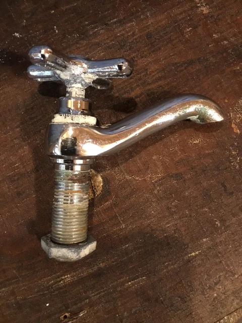 Antique Sink Faucet Vintage Wall or Pedestal Sink Cold Handle 1940s,50s,60s