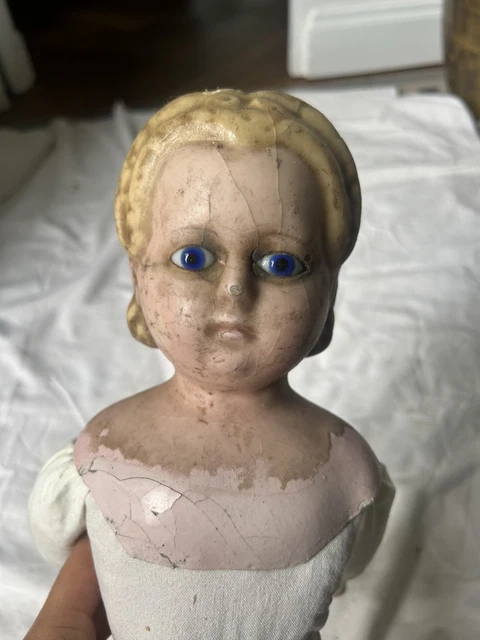 POUPÉE ANCIENNE TETE porcelaine , mignonette en communiante , no jumeau