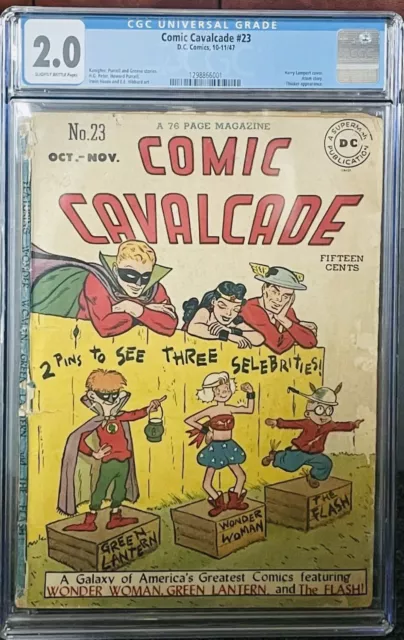 COMIC CAVALCADE #23 (1947) CGC 2.0 Golden Age Flash Green Lantern Wonder Woman!!