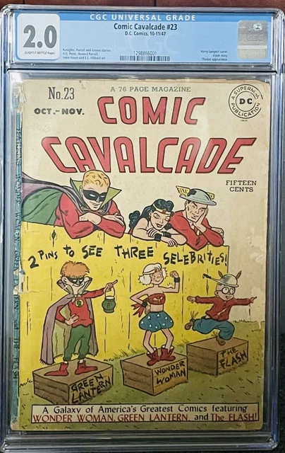 COMIC CAVALCADE #23 (1947) CGC 2.0 Golden Age Flash Green Lantern Wonder Woman!!