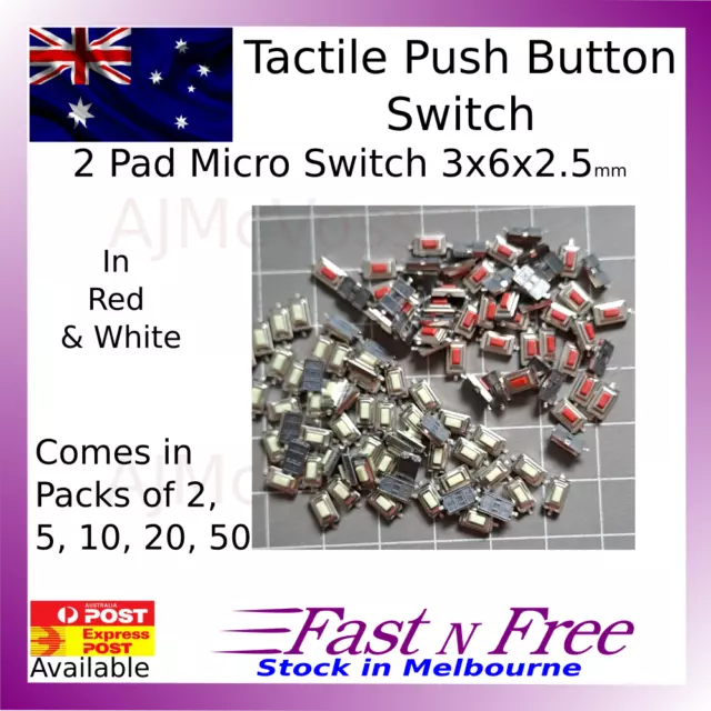 3*6*2.5mm Momentary Tactile Push Button Switch Tact Micro Switch 2Pin SMD