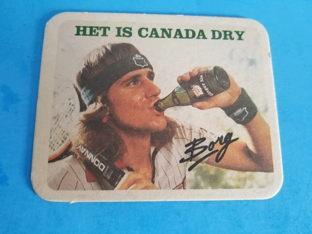 Ultra Rare Bjorn Borg Canada Dry Cardboard Coaster.vintage.