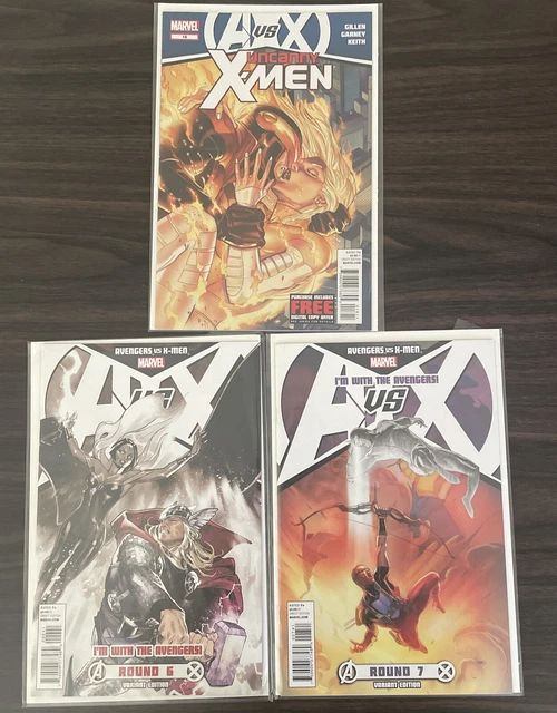Marvel Comics Avengers VS X-Men Lot of 3 Round 6 & 7+Uncanny X-Men #18 Read Desc