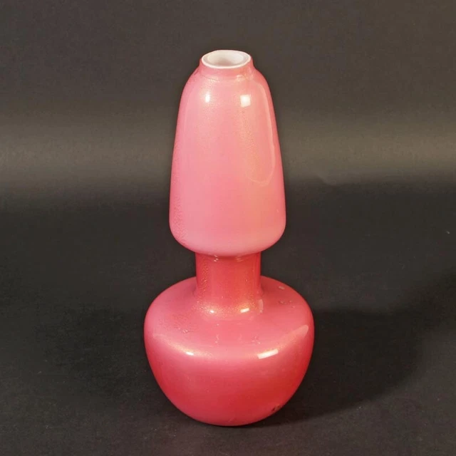 Grandes Cenedese Cristal Murano Incamiciato Pié Oro Rojo Rosa 1950-60