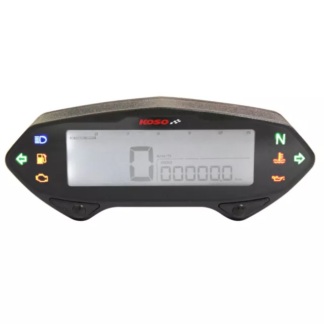 Tachometer Tacho DB01RN KOSO digital universal Kombi Drehzahlmesser Cockpit