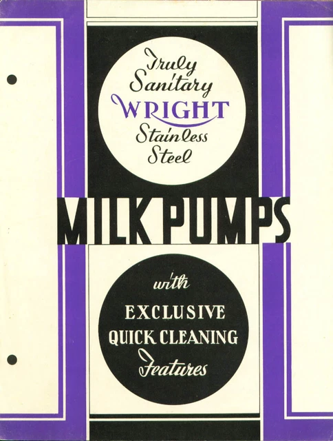 Wright Stainless Steel Milk Pumps folder catalog 1930s