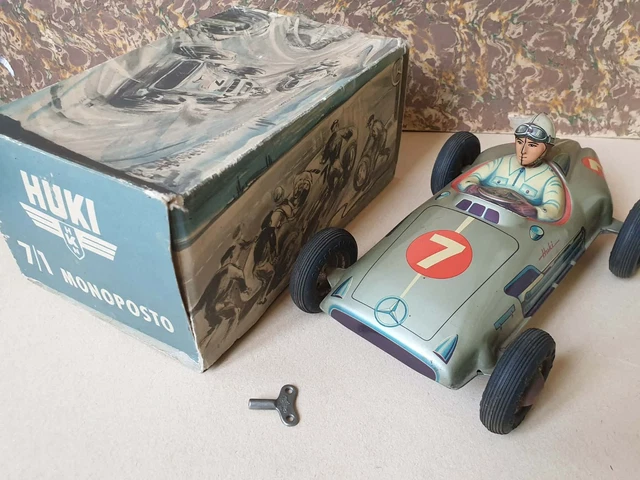 Superbe Voiture à Friction Tôle 1960 - Jouet Ancien France - Long 28cm - état Parfait