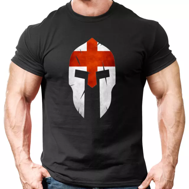 England Spartan Flag Gym T-Shirt Mens Gym Clothing Training Top Bodybuilding