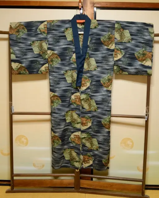 Mens Wool Naga- Juban Underwear Kimono Japanese vintage Jyuban 136cm  1177