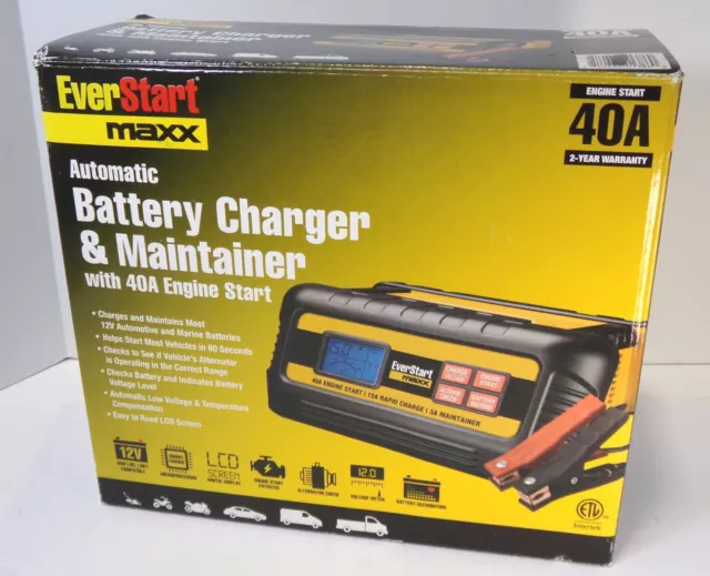 EVERSTART MAXX 40A Automatic Battery Charger & Maintainer CIB